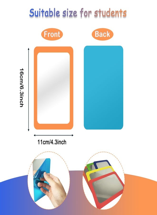 مرايا صغيرة للأطفال من yisncka، مرايا غير قابلة للكسر ومقاومة للكسر، مقاس 6 × 4 بوصات، زوايا دائرية، مرايا مربعة غير قابلة للكسر، مناسبة للمدرسة والفصول الدراسية والحمام والأعمال اليدوية (ألوان زاهية) - Image 2